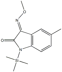 1H-Indole-2,3-dione, 5-methyl-1-(trimethylsilyl)-, 3-(O-methyloxime) 구조식 이미지