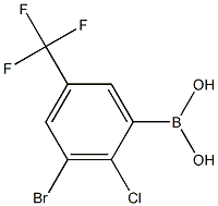 3-Bromo-2-chloro-5-(trifluoromethyl)benzeneboronic acid 98% 구조식 이미지