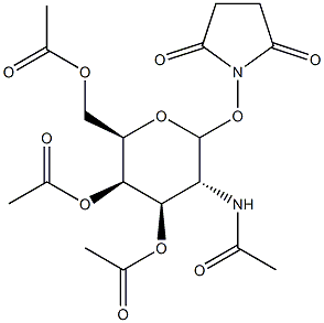 N-(2-acetamido-3,4,6-tri-O-acetyl--2-deoxygalactopyranosyloxy)succinimide 구조식 이미지