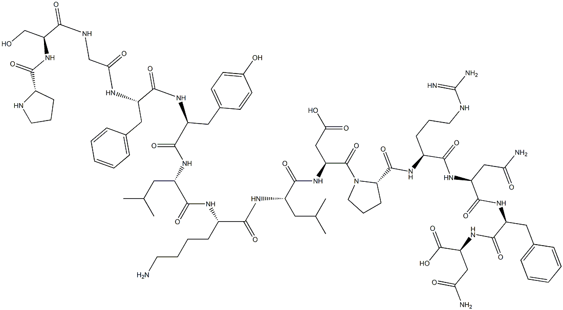 prolyl-seryl-glycyl-phenylalanyl-tyrosyl-leucyl-lysyl-leucyl-aspartyl-prolyl-arginyl-asparaginyl-phenylalanyl-asparagine 구조식 이미지