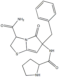 6-((2-pyrrolidinylcarbonyl)amino)-6-benzyl-5-oxo-(5H)-pyrrolo(2,1-b)thiazolidine-3-carboxamide Structure