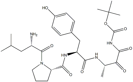tert-butyloxycarbonyl-leucyl-prolyl-tyrosyl-alanyl-methylamide 구조식 이미지