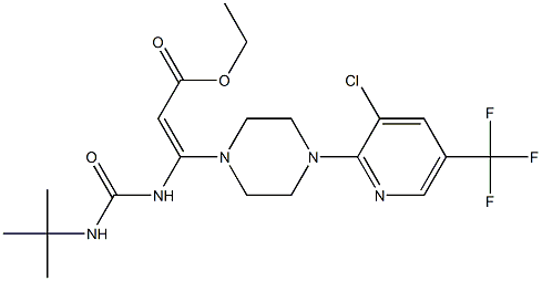 ethyl 3-{[(tert-butylamino)carbonyl]amino}-3-{4-[3-chloro-5-(trifluoromethyl)-2-pyridinyl]piperazino}acrylate 구조식 이미지