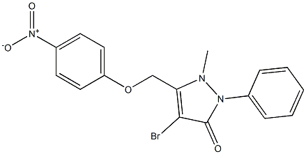 4-bromo-1-methyl-5-[(4-nitrophenoxy)methyl]-2-phenyl-1,2-dihydro-3H-pyrazol-3-one Structure