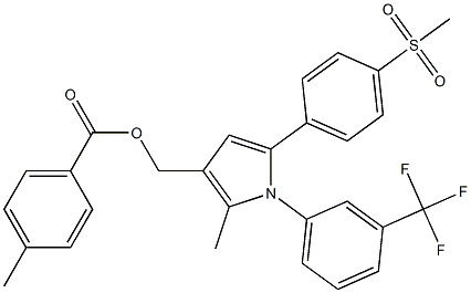 {2-methyl-5-[4-(methylsulfonyl)phenyl]-1-[3-(trifluoromethyl)phenyl]-1H-pyrrol-3-yl}methyl 4-methylbenzenecarboxylate 구조식 이미지