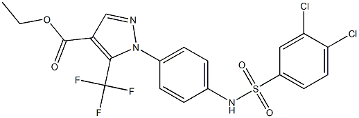 ethyl 1-(4-{[(3,4-dichlorophenyl)sulfonyl]amino}phenyl)-5-(trifluoromethyl)-1H-pyrazole-4-carboxylate 구조식 이미지