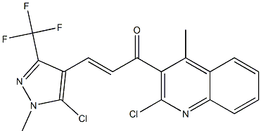 (E)-1-(2-chloro-4-methyl-3-quinolinyl)-3-[5-chloro-1-methyl-3-(trifluoromethyl)-1H-pyrazol-4-yl]-2-propen-1-one Structure