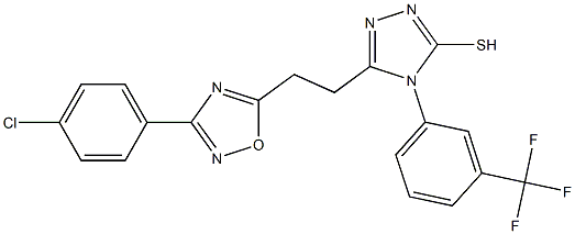 5-{2-[3-(4-chlorophenyl)-1,2,4-oxadiazol-5-yl]ethyl}-4-[3-(trifluoromethyl)phenyl]-4H-1,2,4-triazole-3-thiol Structure