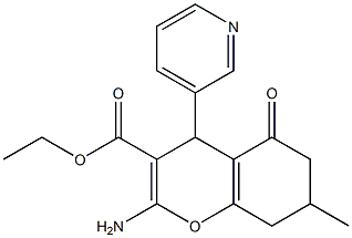 ethyl 2-amino-7-methyl-5-oxo-4-(3-pyridinyl)-5,6,7,8-tetrahydro-4H-chromene-3-carboxylate 구조식 이미지