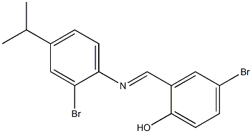 4-bromo-2-{[(2-bromo-4-isopropylphenyl)imino]methyl}phenol 구조식 이미지