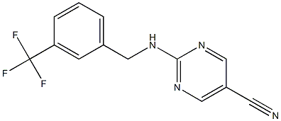 2-{[3-(trifluoromethyl)benzyl]amino}-5-pyrimidinecarbonitrile Structure