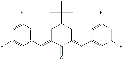 4-(tert-butyl)-2,6-di(3,5-difluorobenzylidene)cyclohexan-1-one Structure