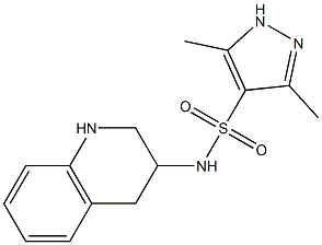 3,5-dimethyl-N-(1,2,3,4-tetrahydroquinolin-3-yl)-1H-pyrazole-4-sulfonamide 구조식 이미지