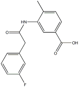 3-[2-(3-fluorophenyl)acetamido]-4-methylbenzoic acid 구조식 이미지