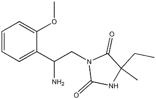 3-[2-amino-2-(2-methoxyphenyl)ethyl]-5-ethyl-5-methylimidazolidine-2,4-dione Structure