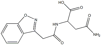 4-amino-2-[(1,2-benzisoxazol-3-ylacetyl)amino]-4-oxobutanoic acid 구조식 이미지