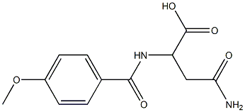4-amino-2-[(4-methoxybenzoyl)amino]-4-oxobutanoic acid 구조식 이미지