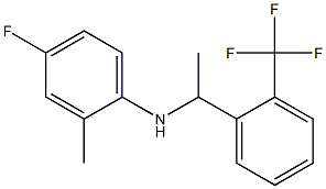 4-fluoro-2-methyl-N-{1-[2-(trifluoromethyl)phenyl]ethyl}aniline Structure