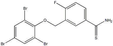 4-fluoro-3-(2,4,6-tribromophenoxymethyl)benzene-1-carbothioamide Structure