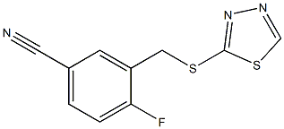 4-fluoro-3-[(1,3,4-thiadiazol-2-ylsulfanyl)methyl]benzonitrile Structure