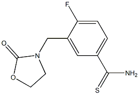4-fluoro-3-[(2-oxo-1,3-oxazolidin-3-yl)methyl]benzene-1-carbothioamide 구조식 이미지