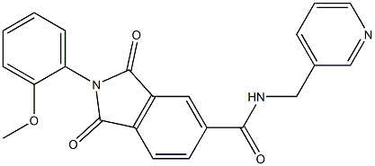 2-(2-methoxyphenyl)-1,3-dioxo-N-(3-pyridinylmethyl)-5-isoindolinecarboxamide 구조식 이미지