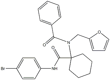 N-{1-[(4-bromoanilino)carbonyl]cyclohexyl}-N-(2-furylmethyl)benzamide Structure