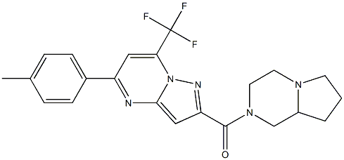 2-(hexahydropyrrolo[1,2-a]pyrazin-2(1H)-ylcarbonyl)-5-(4-methylphenyl)-7-(trifluoromethyl)pyrazolo[1,5-a]pyrimidine Structure