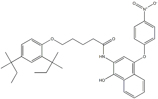 5-(2,4-ditert-pentylphenoxy)-N-(1-hydroxy-4-{4-nitrophenoxy}-2-naphthyl)pentanamide 구조식 이미지