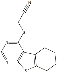 (5,6,7,8-tetrahydro[1]benzothieno[2,3-d]pyrimidin-4-ylsulfanyl)acetonitrile 구조식 이미지