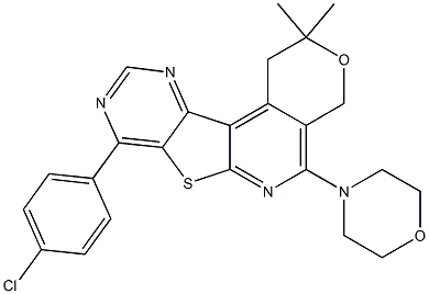 8-(4-chlorophenyl)-2,2-dimethyl-5-(4-morpholinyl)-1,4-dihydro-2H-pyrano[4'',3'':4',5']pyrido[3',2':4,5]thieno[3,2-d]pyrimidine Structure