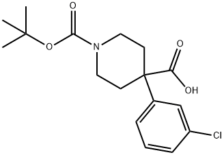 1-BOC-4-(3-CHLOROPHENYL)-4-PIPERIDINEDICARBOXYLIC ACID Structure