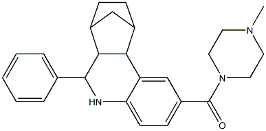2-[(4-methyl-1-piperazinyl)carbonyl]-6-phenyl-5,6,6a,7,8,9,10,10a-octahydro-7,10-methanophenanthridine 구조식 이미지