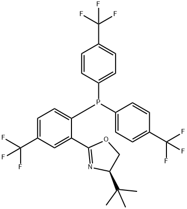 (4R)-2-[2-[Bis[4-(trifluoromethyl)phenyl]phosphino]-5-(trifluoromethyl)phenyl]-4-tert-butyl-4,5-dihydrooxazole Structure