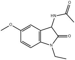 Acetamide,  N-(1-ethyl-2,3-dihydro-5-methoxy-2-oxo-1H-indol-3-yl)- Structure