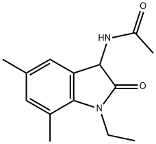 Acetamide,  N-(1-ethyl-2,3-dihydro-5,7-dimethyl-2-oxo-1H-indol-3-yl)- 구조식 이미지