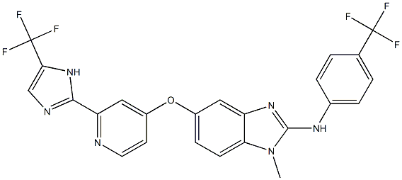 1-Methyl-5-[[2-[5-(trifluoromethyl)-1H-imidazol-2-yl]-4-pyridyl]oxy]-N-[4-(trifluoromethyl) Phenyl]-1H-benzimidazol-2-amine Structure