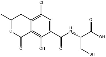N-((5-Chloro-8-Hydroxy-3-Methyl-1-Oxo-7- Isochromanyl)Carbonyl)Cysteine Structure