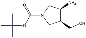 tert-butyl (3S,4S)-3-amino-4-(hydroxymethyl)pyrrolidine-1-carboxylate Structure