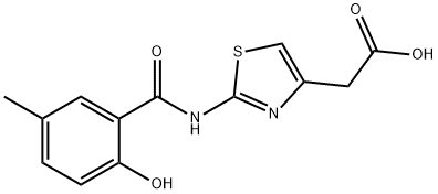 2-[2-(2-hydroxy-5-methylbenzamido)-1,3-thiazol-4-yl]acetic acid 구조식 이미지