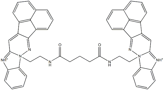 8-{2-[(5-{[2-(8H-acenaphtho[1',2':3,4]pyridazino[1,6-a]benzimidazol-13-ium-8-yl)ethyl]amino}-5-oxopentanoyl)amino]ethyl}-8H-acenaphtho[1',2':3,4]pyridazino[1,6-a]benzimidazol-13-ium 구조식 이미지