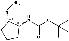 tert-butyl N-[(1R,2R)-2-(aminomethyl)cyclopentyl]carbamate 구조식 이미지