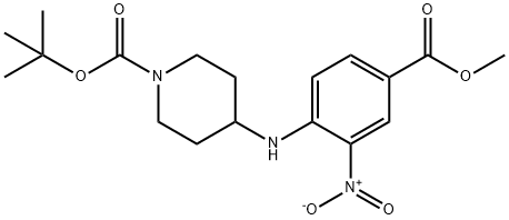 TERT-BUTYL 4-(4-(METHOXYCARBONYL)-2-NITROPHENYLAMINO)PIPERIDINE-1-CARBOXYLATE 구조식 이미지