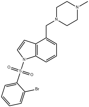 1H-Indole, 1-[(2-bromophenyl)sulfonyl]-4-[(4-methyl-1-piperazinyl)methyl]- Structure