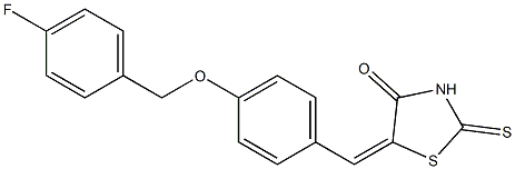 5-{4-[(4-fluorobenzyl)oxy]benzylidene}-2-thioxo-1,3-thiazolidin-4-one 구조식 이미지