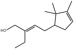 (2E)-2-ethyl-4-(2,2,3-trimethylcyclopent-3-en-1-yl)but-2-en-1-ol 구조식 이미지