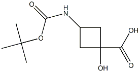 3-{[(tert-butoxy)carbonyl]amino}-1-hydroxycyclobutane-1-carboxylic acid 구조식 이미지