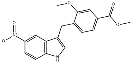 3-(2-methoxy-4-methoxycarboxybenzyl)-5-nitroindole Structure
