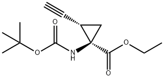 (1R,2S)-ethyl 1-((tert-butoxycarbonyl)amino)-2-ethynylcyclopropanecarboxylate Structure