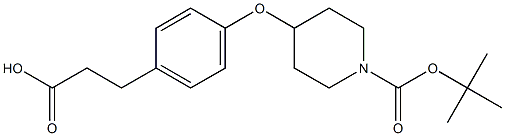 N-Boc-3-[4-(piperidin-4-yloxy)phenyl]propanoic acid 구조식 이미지